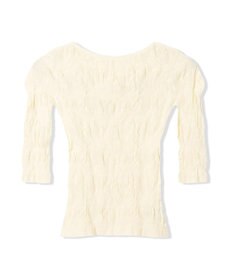 Chacott 【ノーソーイングニット】シアーレースボートネックトップ