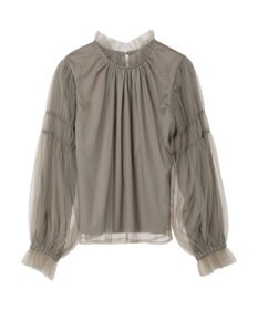 Green Parks ・ＥＬＥＮＣＡＲＥ　ＤＵＥ　チュールハイネックブラウス