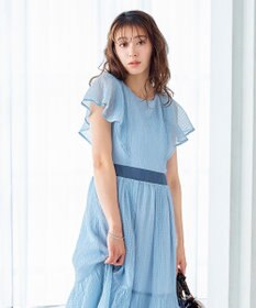 Tiaclasse L 【洗える】シフォンチェック配色フリルワンピース