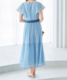 Tiaclasse L 【洗える】シフォンチェック配色フリルワンピース