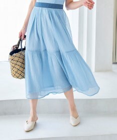 Tiaclasse L 【洗える】シフォンチェック配色フリルワンピース