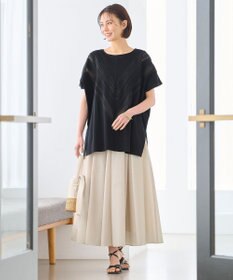 自由区 【洗える・XSサイズあり】レースEDGEフロントレース カットソー