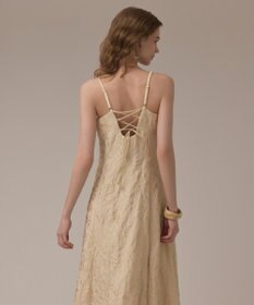 GRACE CONTINENTAL リーフジャガードキャミワンピース