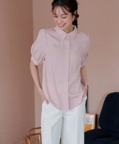 Tiaclasse L 【洗える】パフスリーブシャツブラウス