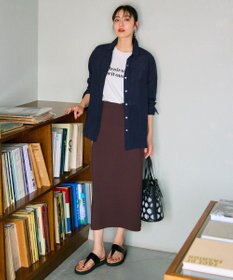 UNFILO L 【接触冷感/UVカット】スゴ機能美ニット Iラインスカート