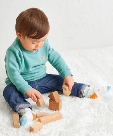 MIKI HOUSE HOT BISCUITS 【70-120cm】【Everyday Series】ワンポイント くすみカラー裏毛パイルトレーナー