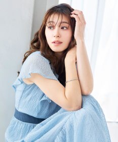 Tiaclasse 【洗える】シフォンチェック配色フリルワンピース