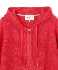 BEIGE， 【洗える】OPTICAL / ペーパーヤーンフーディージップニット