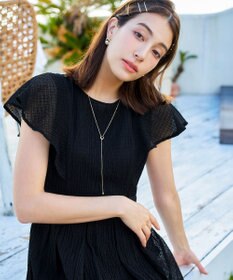 Tiaclasse L 【洗える】シフォンチェック配色フリルワンピース