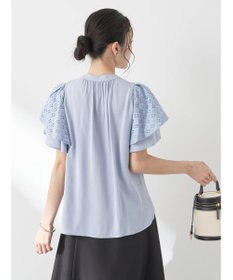 earth music&ecology レースラッフルブラウス