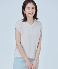 組曲 L 【WEB限定・前後着用可】コットンポリエステル杢プルオーバー ニット