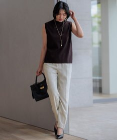 23区 L 【新色追加/洗える】ストレッチジョーゼット テーパード パンツ