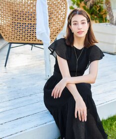 Tiaclasse L 【洗える】シフォンチェック配色フリルワンピース