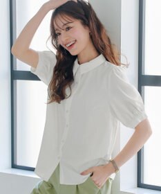 Tiaclasse L 【洗える】パフスリーブシャツブラウス