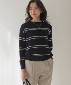 組曲 ボーダーレース ニット ネイビーボーダー系2