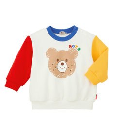 MIKI HOUSE HOT BISCUITS 【80-120cm】ビッグフェイスプリント 裏毛パイル素材 トレーナー