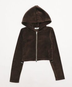 WEGO ベロアショートZIPパーカー