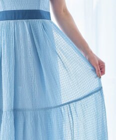 Tiaclasse 【洗える】シフォンチェック配色フリルワンピース