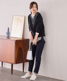 ANY 【洗濯機可】Ｖネックラメガーターニット