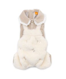 PET PARADISE ペットパラダイス ボア パンツつなぎ 《花刺繍》 小型犬