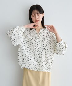 YECCA VECCA 2wayボリューム袖花柄ブラウス