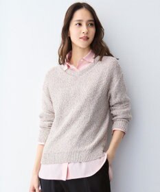 自由区 ラメノットスパングル ニット ベージュ