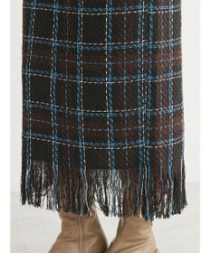 Green Parks ・ＳＵＧＡＲ　ＳＰＯＯＮ　チェックフリンジスカート