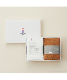 PRESENTERS ROOM CUOL タオルではじめるスキンケア・美髪ケア / フェイスタオル　ホワイト×ブラウン