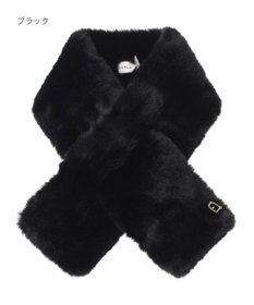 MOONBAT FURLA（フルラ）ビッグ差し込みファーティペット  アーチロゴ フェイクファー