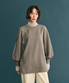 #Newans 【洗濯機可】シャーリングカフスパウダリーブラウス