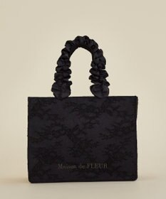 Maison de FLEUR レースフリルハンドルスクエアトートSバッグ