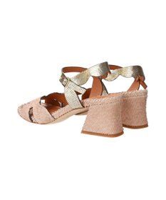 INTER-CHAUSSURES 【DUCCIO DEL DUCA】異素材コンビチャンキーヒールサンダル