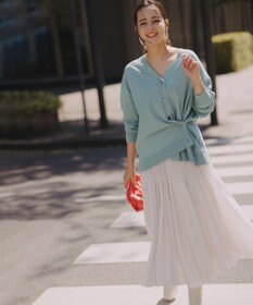 組曲 【加藤ローサさん着用 / 2WAY】スムースストレッチカシュクール カーディガン