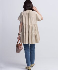 組曲 S スーパーライトストレッチティアード ブラウス