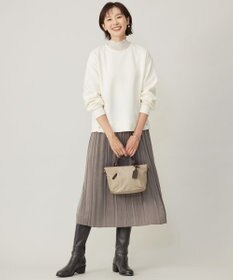 J.PRESS LADIES L 【洗える】マロンサテン ランダムプリーツ スカート