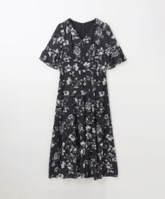 GRACE CONTINENTAL フラワープリントフレアワンピース