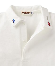 MIKI HOUSE HOT BISCUITS 【70-110cm】 くるま刺繍 長袖ポロシャツ