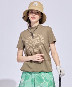 PW CIRCULUS 【WOMEN】SEA TURTLE メッシュコンビモックネックT ゴルフウェア レディース