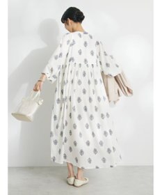 CRAFT STANDARD BOUTIQUE インド綿混フラワーモチーフワンピース