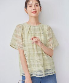 組曲 L ボーダーレース ブラウス