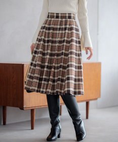 組曲 L 【WEB限定カラーあり】ウールライクストレッチ フレアスカート