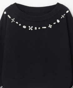 GRACE CONTINENTAL マルチビジューニットトップ