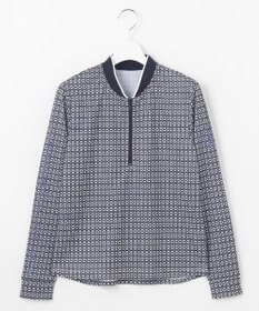 23区GOLF 【WOMEN】サンベールメッシュ モノグラムハーフジップ