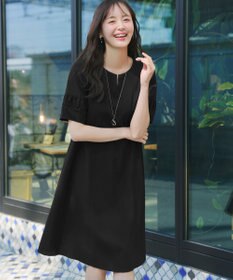 Tiaclasse 【選べる着丈・新色追加】ギャザーランタンスリーブワンピース