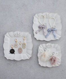 Maison de FLEUR チェックリボンパールチャーム