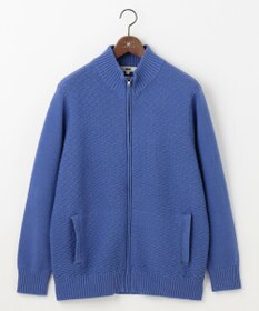 JOSEPH ABBOUD 【キングサイズ・25SS・洗える】バルキーニット ブルゾン ダルブルー系