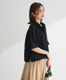 Green Parks インド綿 　衿付きレースシャツ