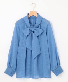 組曲 【前後着用可】サッカードビードットプリント ブラウス