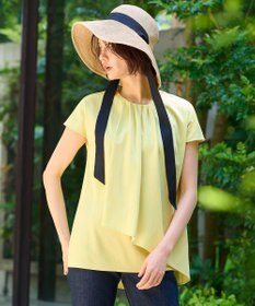 自由区 【洗える・XSサイズあり】ハイツイストポンチフロントタック カットソー