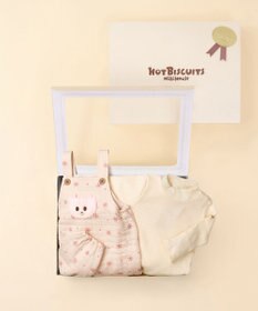MIKI HOUSE HOT BISCUITS キルト素材 オーバーオール＆Tシャツギフトセット【BOX付き】